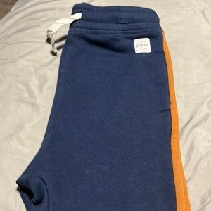 Blue brown and white sweat pants